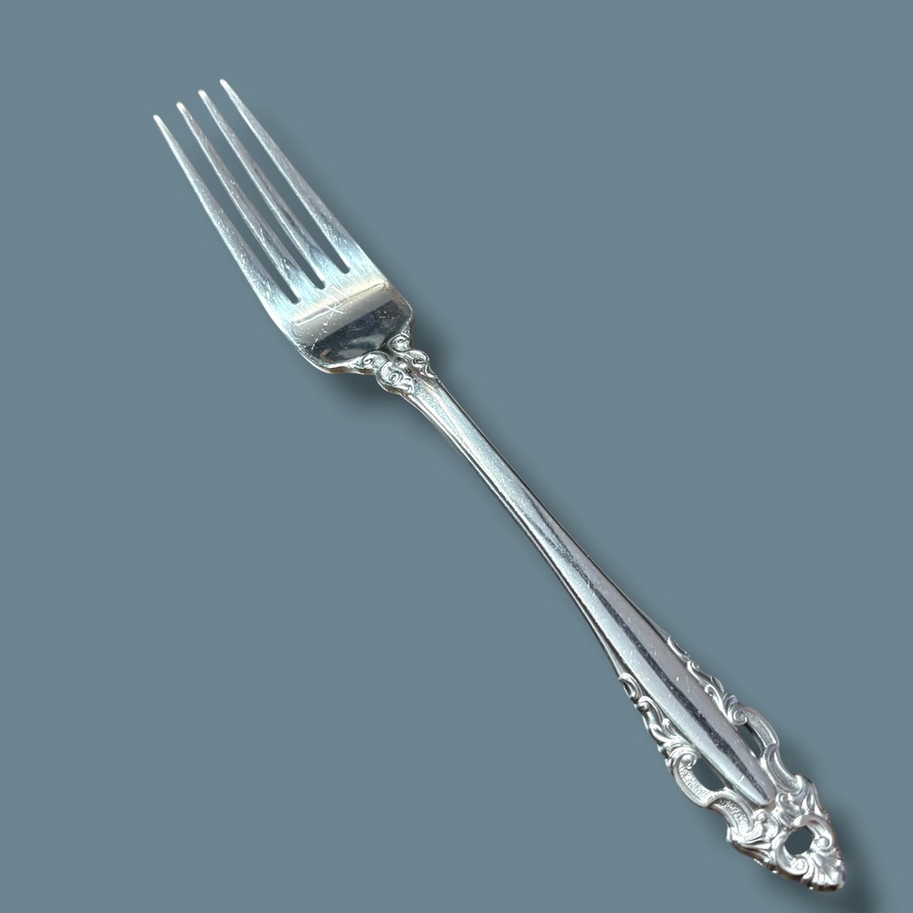 Gorham Stainless Pierced Baroque‎ 7.5in Dinner Fork Ornate Scroll